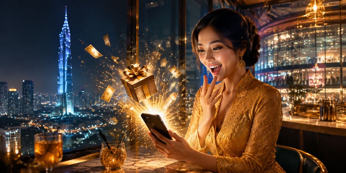 Pengguna wanita mengakses platform taruhan mudah alih ss14 di Kuala Lumpur